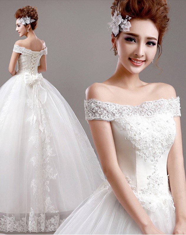 WD3020 off the shoulder bridal dress